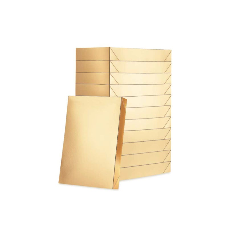 HAPPY POTATO 12 Gift Boxes with Lids 11x85x15 Inches Gold Shirt Boxes Gift Boxes for Clothes Gift Wrap Boxes Grain Texture Gold
